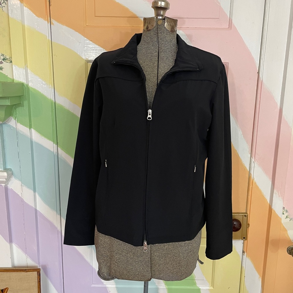 Lucy Full Zip Active Yoga Fitness Running Black Jacket Women’s Sz L 💚🎀 - Picture 2 of 10